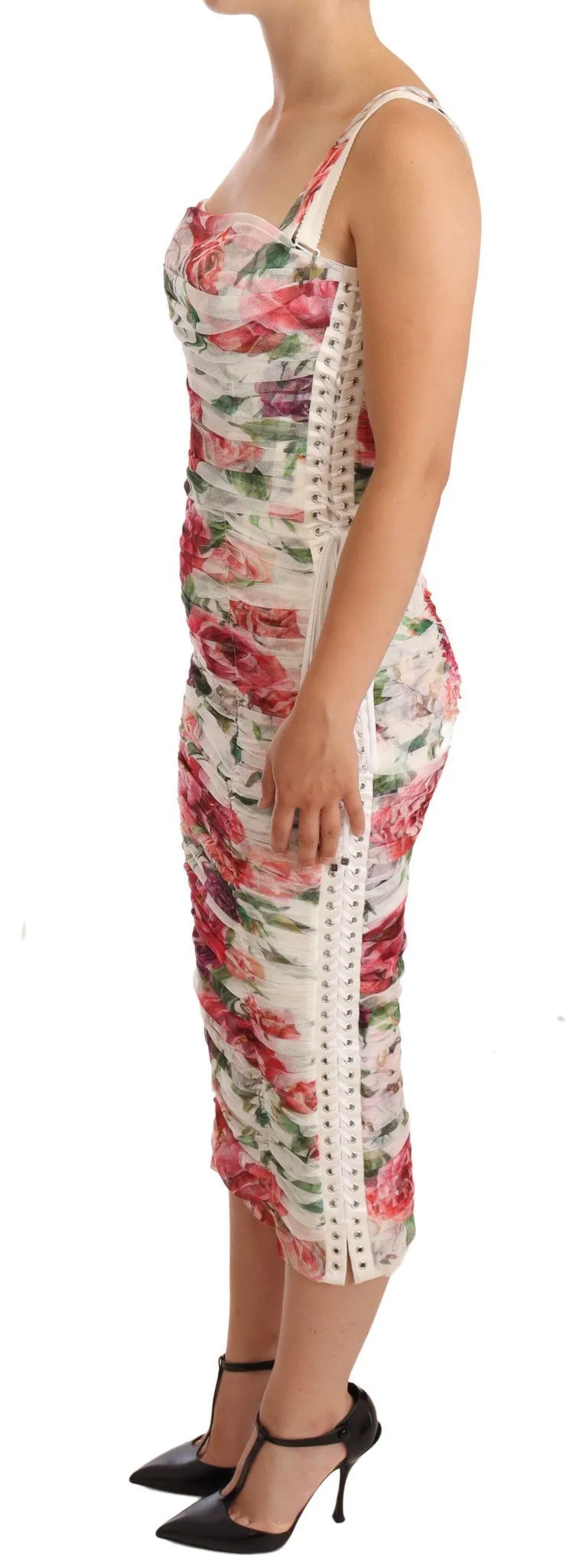 Dolce & Gabbana Women's Elegant Floral Print Midi Sheath Dress