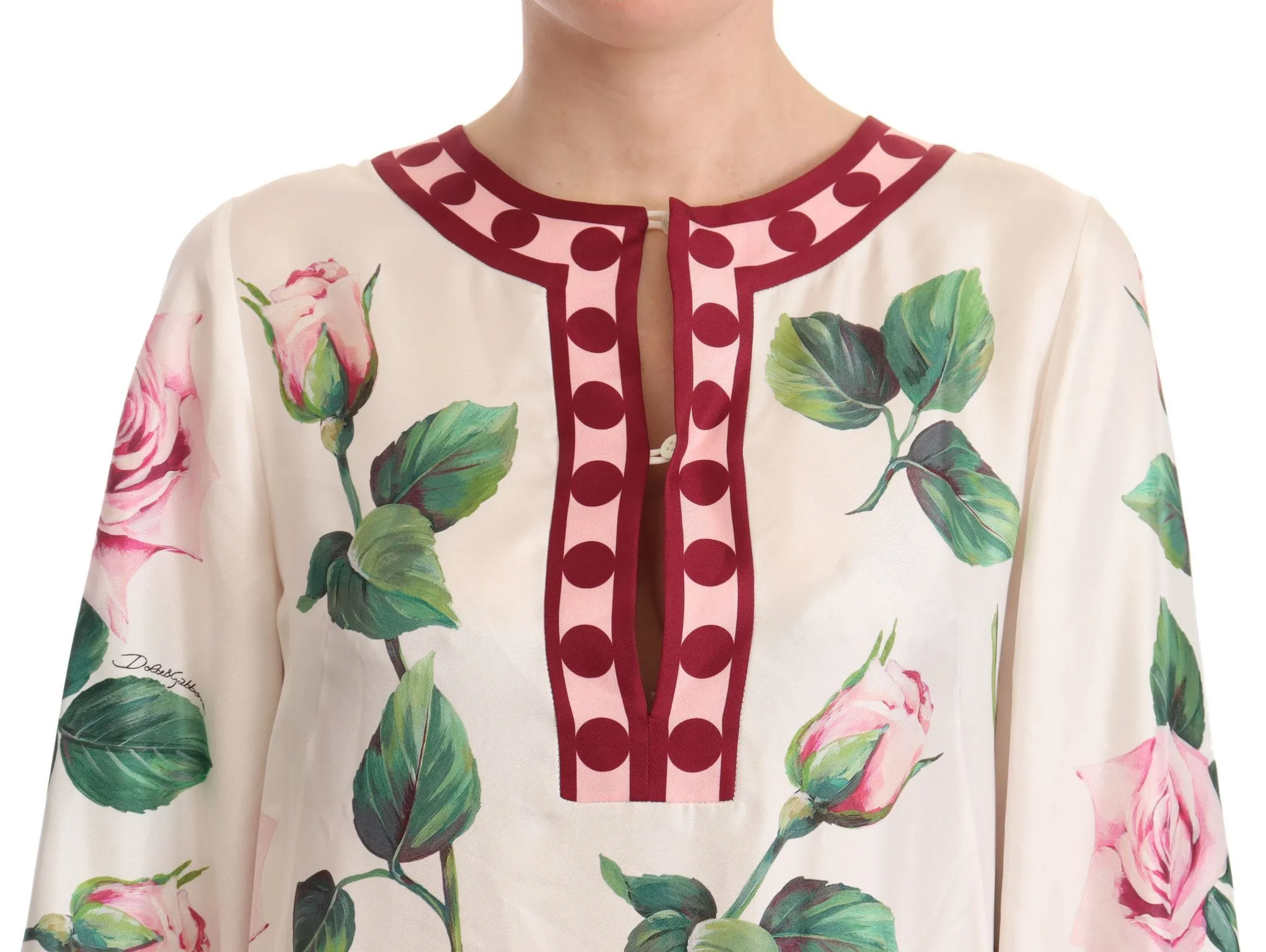 Dolce & Gabbana Women's Exquisite Floral Silk Kaftan Dress