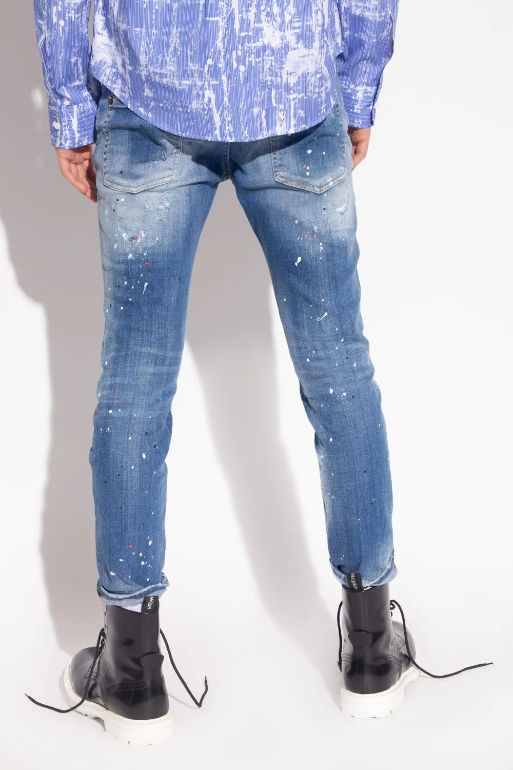 Dsquared² Men's Chic Distressed Paint-Splatter Denim