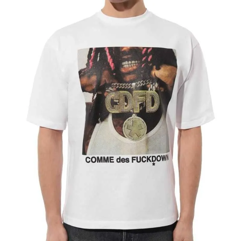 Comme Des Fuckdown Men's Elevate Casual Style White Half-Sleeve Tee