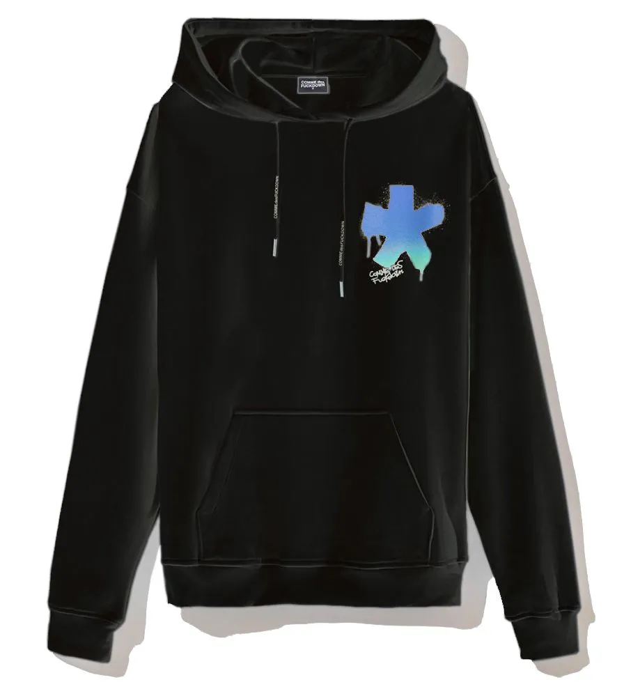 Comme Des Fuckdown Men's Street Edge Hooded Sweatshirt with Bold Prints