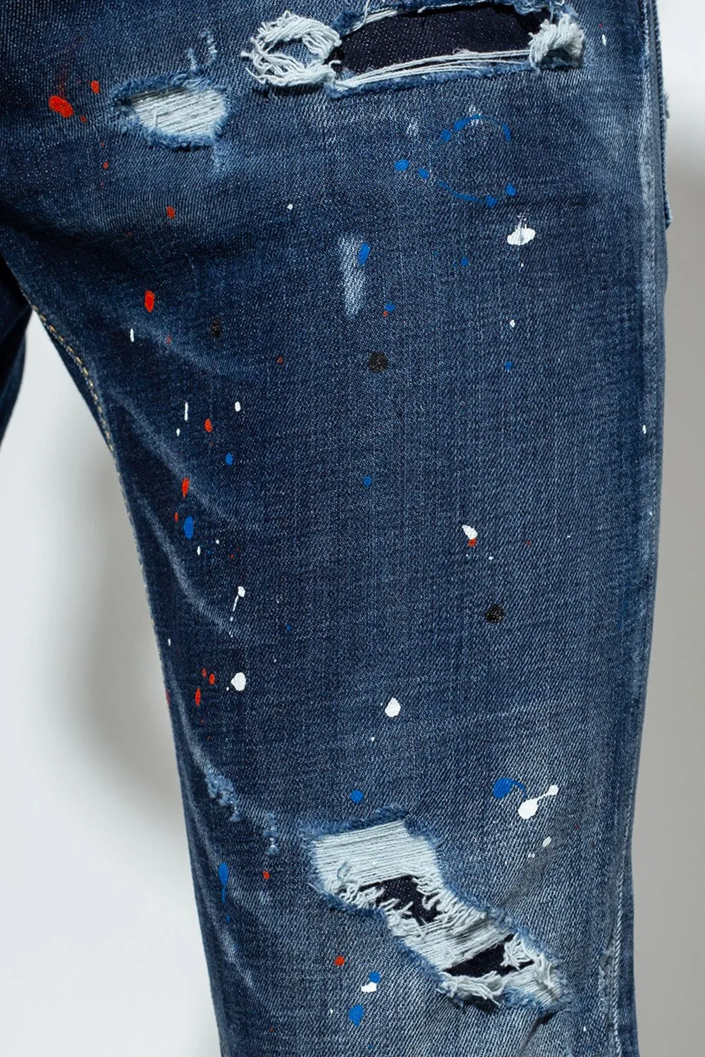 Dsquared² Men's Navy Cool Guy Tapered Splatter Jeans