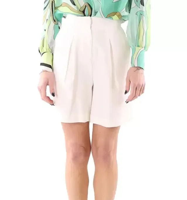Hinnominate Women's Chic White Bermuda Shorts with Elastic Comfort