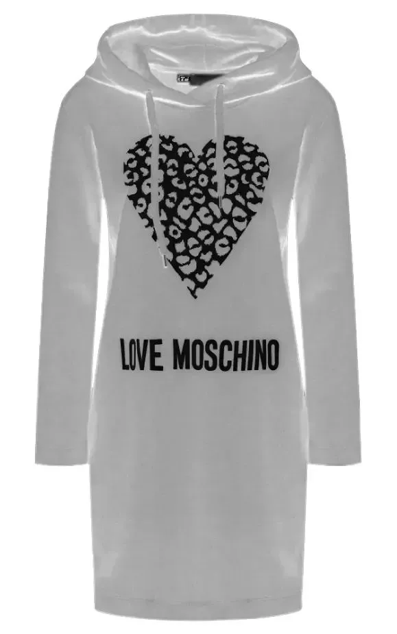 Love Moschino Women's Chic Cotton Sweatshirt Dress with Logo Detail