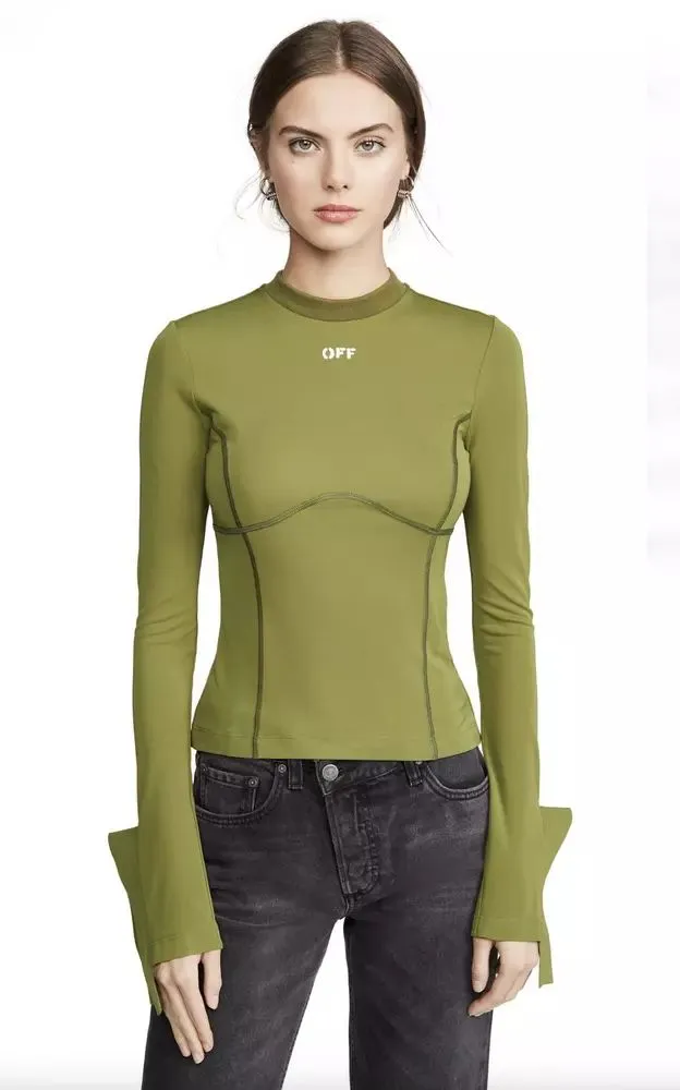 Off-White Women's Army Chic Stretch Long Sleeve Tee
