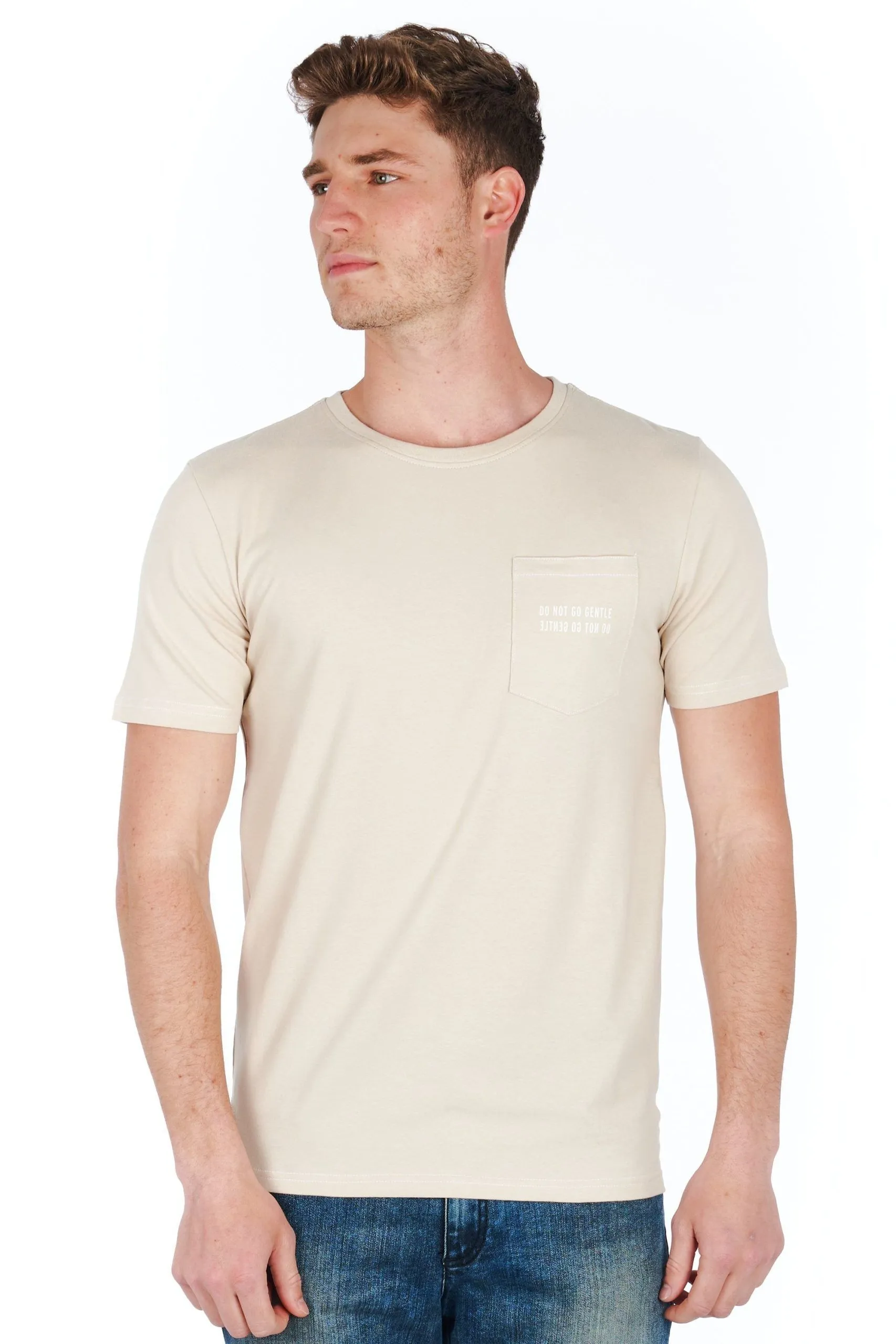Jeckerson Men's Sleek Silver Jersey Tee with Logo Accent