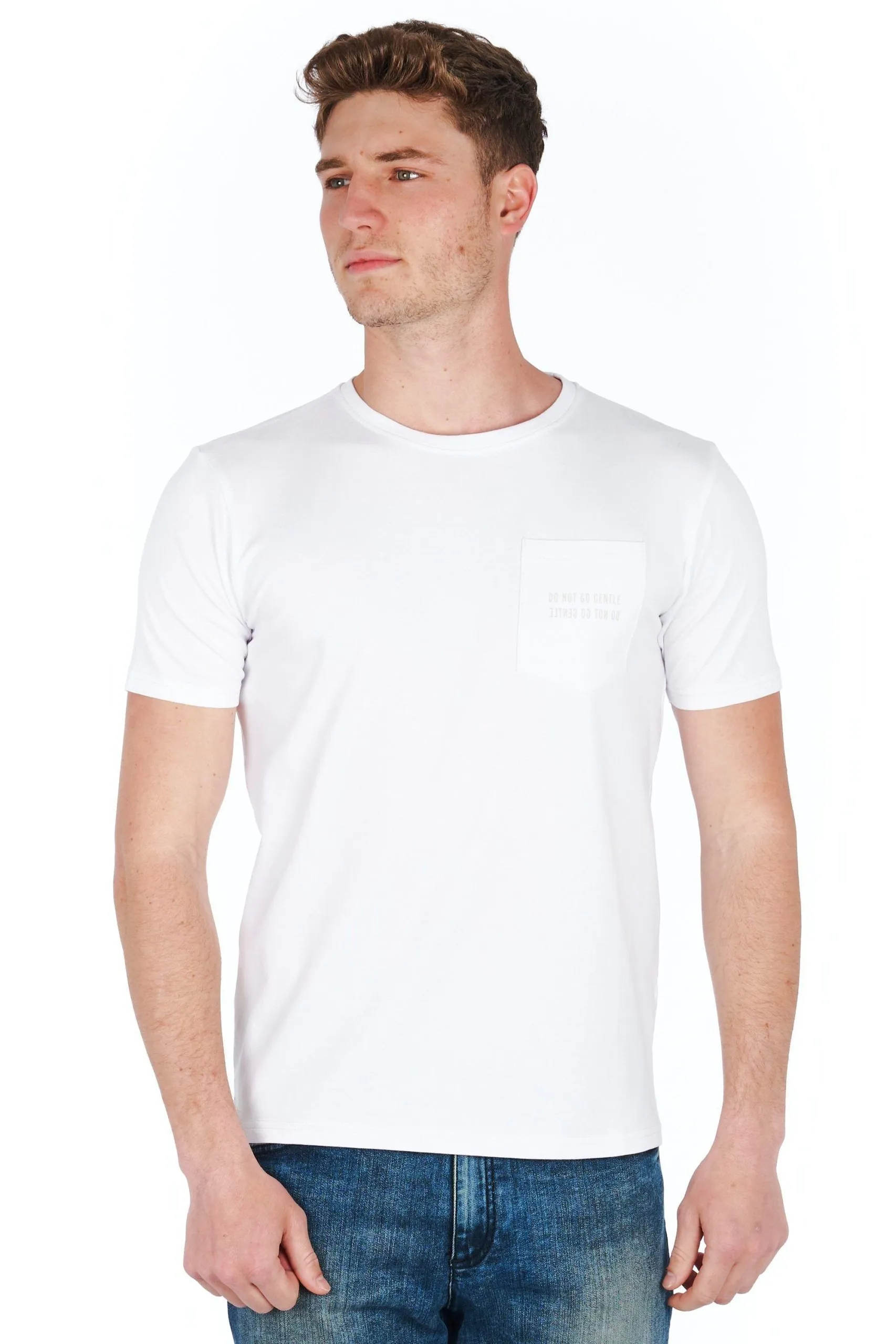 Jeckerson Men's Slim Fit Logo Jersey T-Shirt - Crisp White