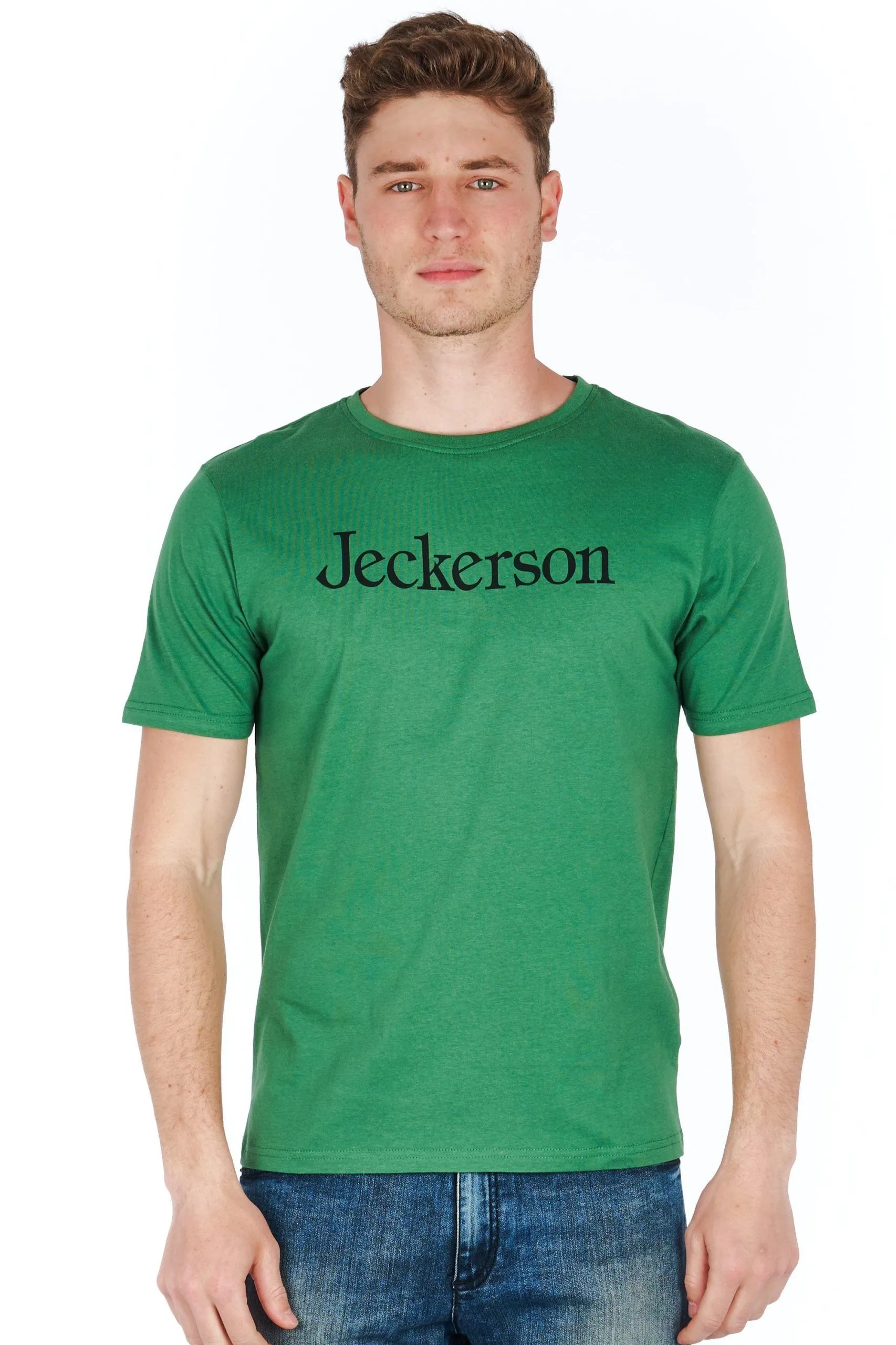 Jeckerson Men's Slim Fit Logo Jersey Tee in Green