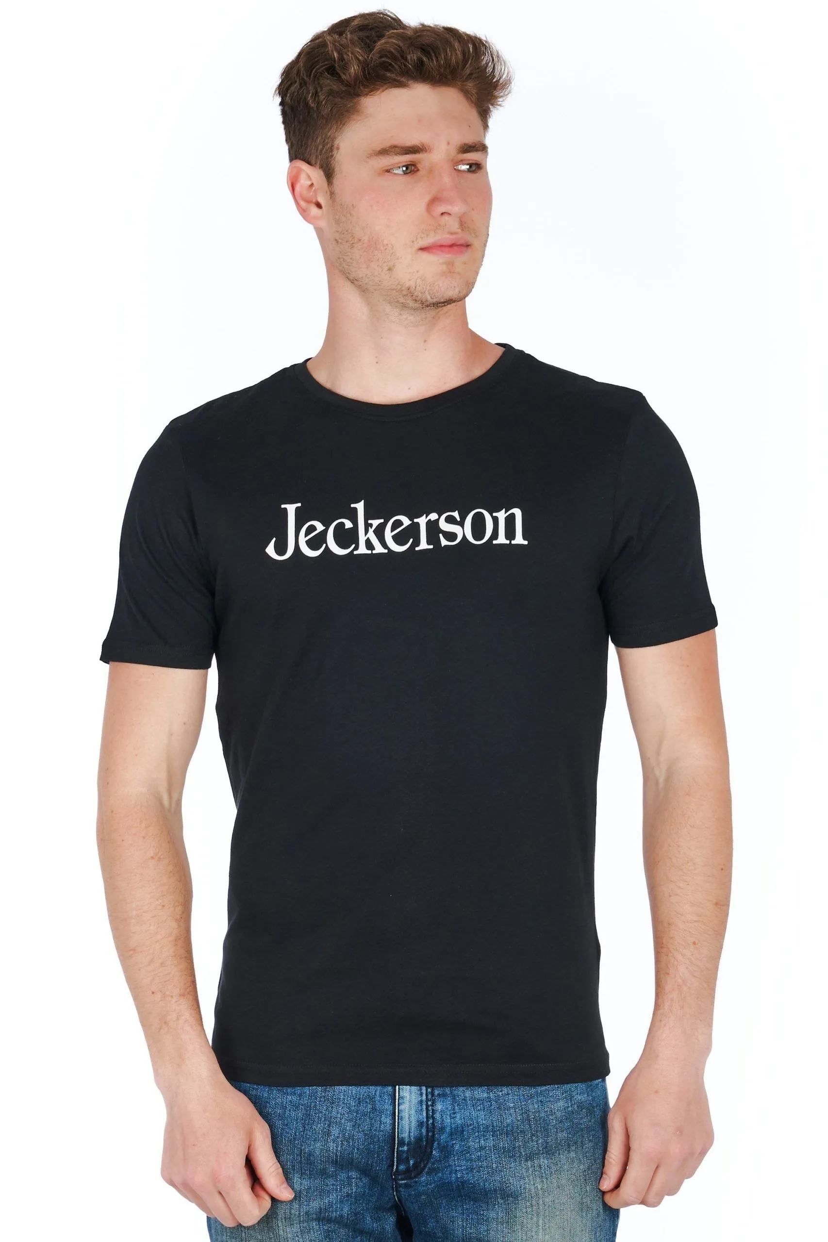 Jeckerson Men's Sleek Jersey Logo Tee - Slim Fit Elegance