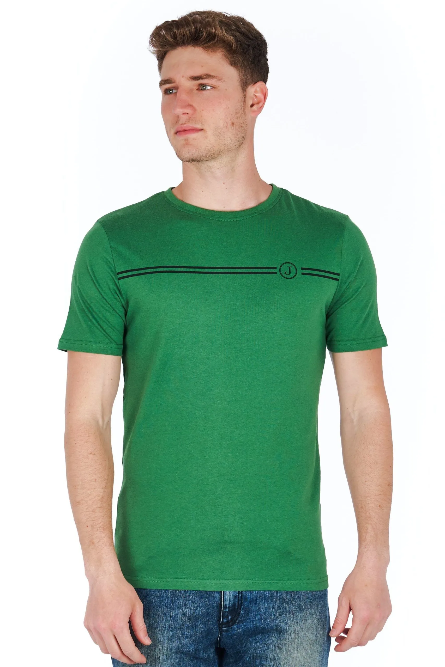 Jeckerson Men's Slim Fit Printed Jersey T-Shirt - Lush Green