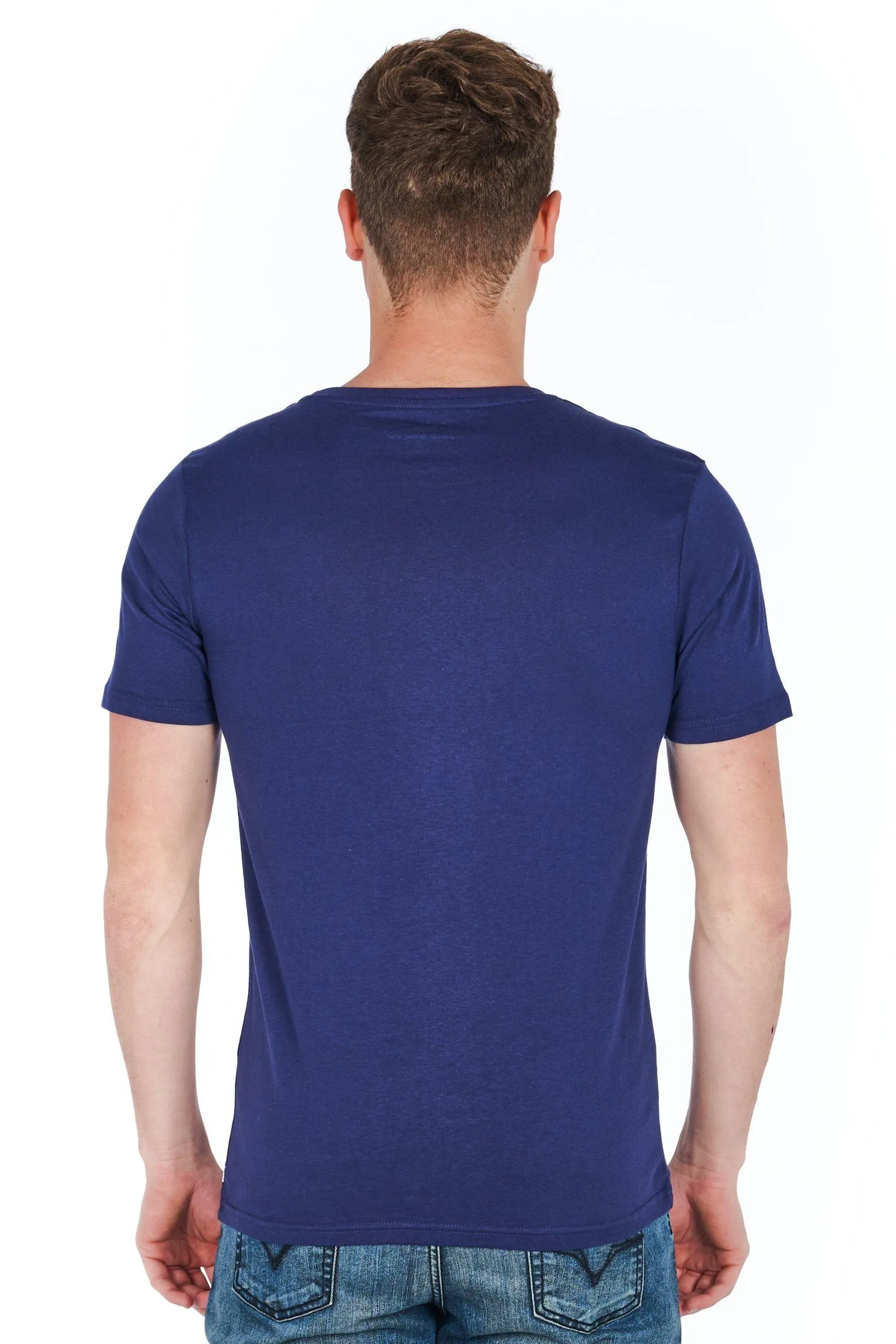 Jeckerson Men's Chic Slim-Fit Jersey Tee with Mini Logo Accent