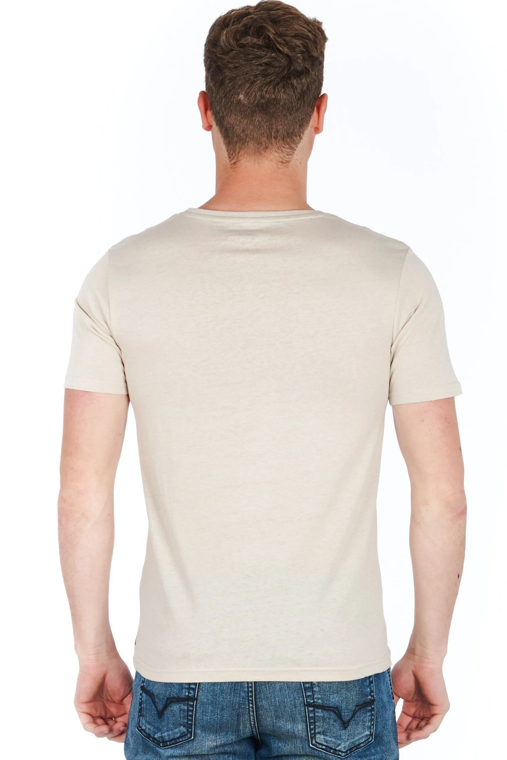 Jeckerson Men's Sleek Silver Jersey Tee with Iconic Mini Logo