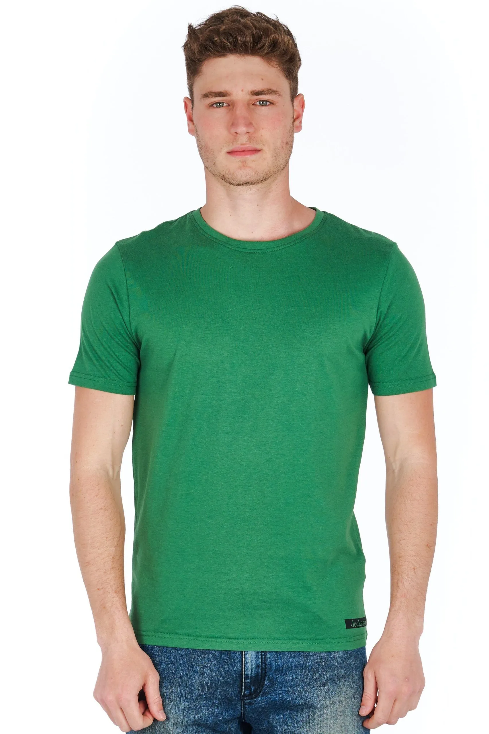 Jeckerson Men's Sleek Green Jersey T-Shirt with Mini Logo