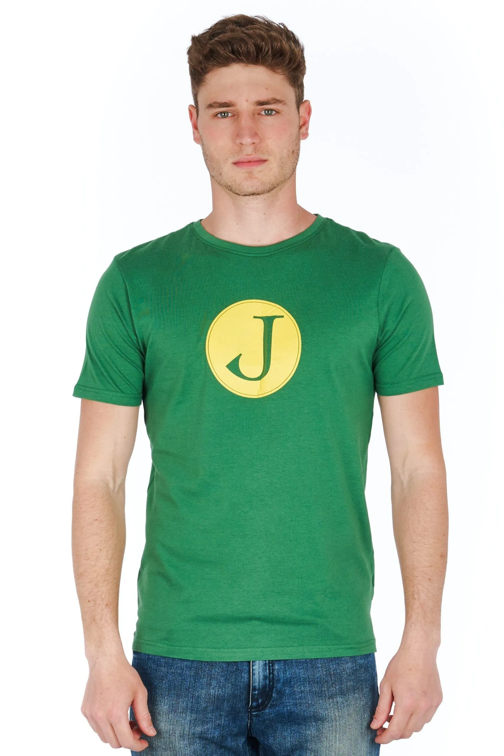 Jeckerson Men's Slim Fit Solid Color Jersey Tee with Logo