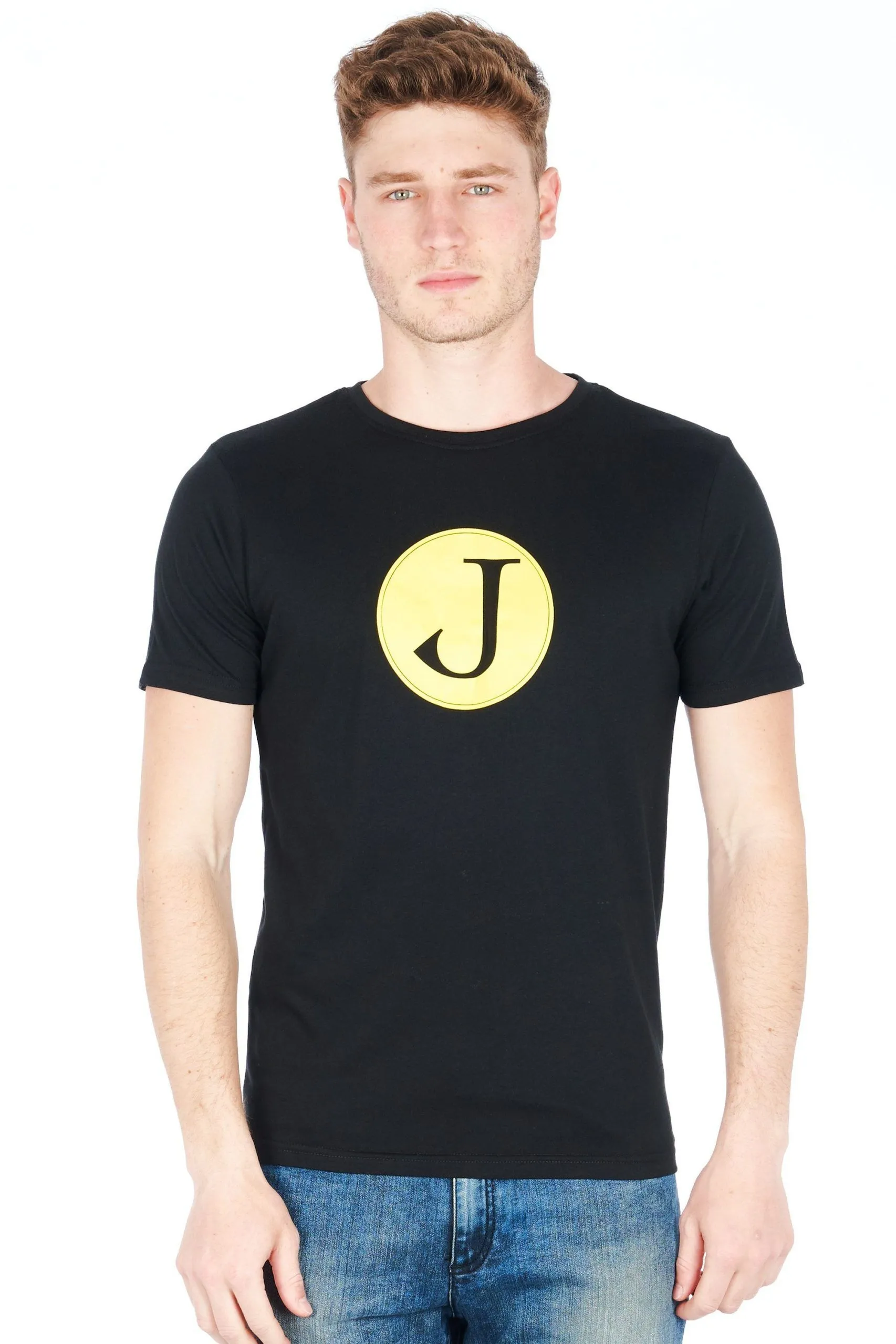 Jeckerson Men's Sleek Black Slim Fit Jersey Tee