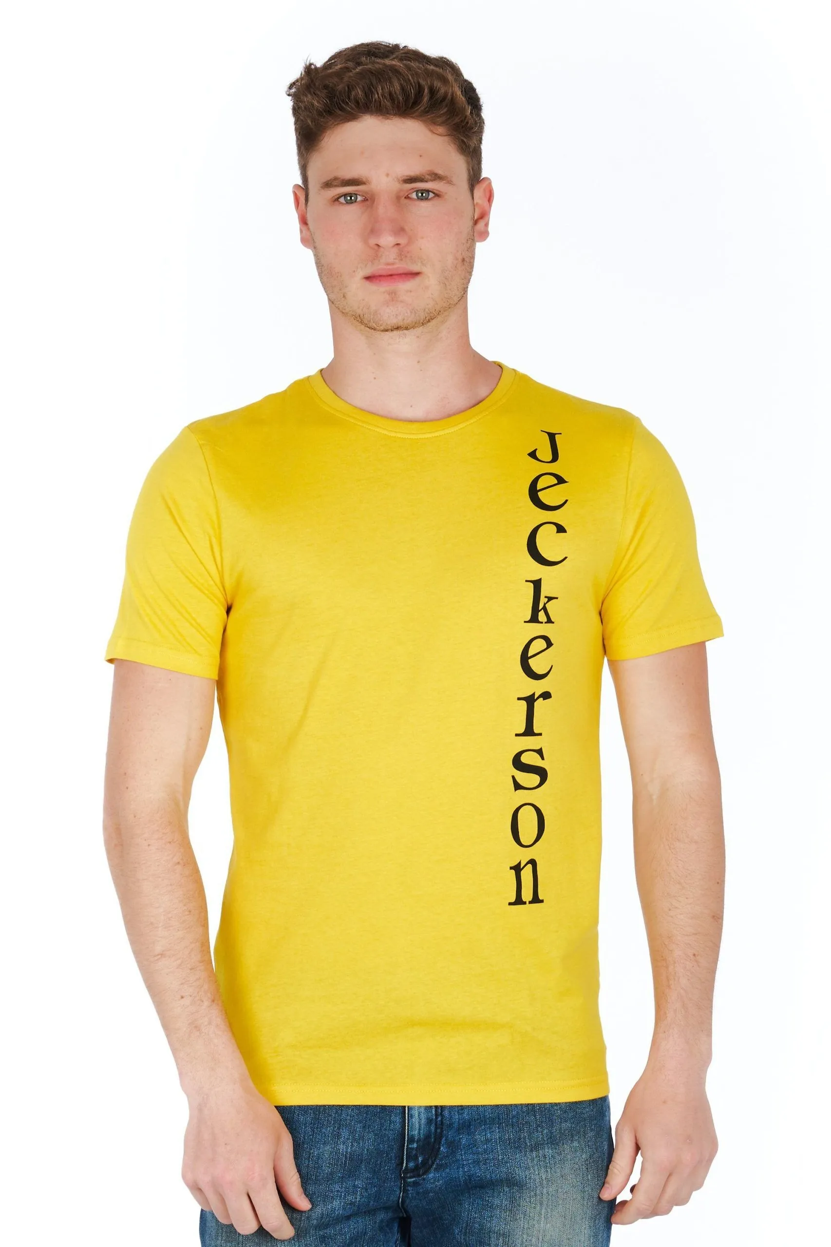 Jeckerson Men's Sleek Jersey Tee with Vertical Logo