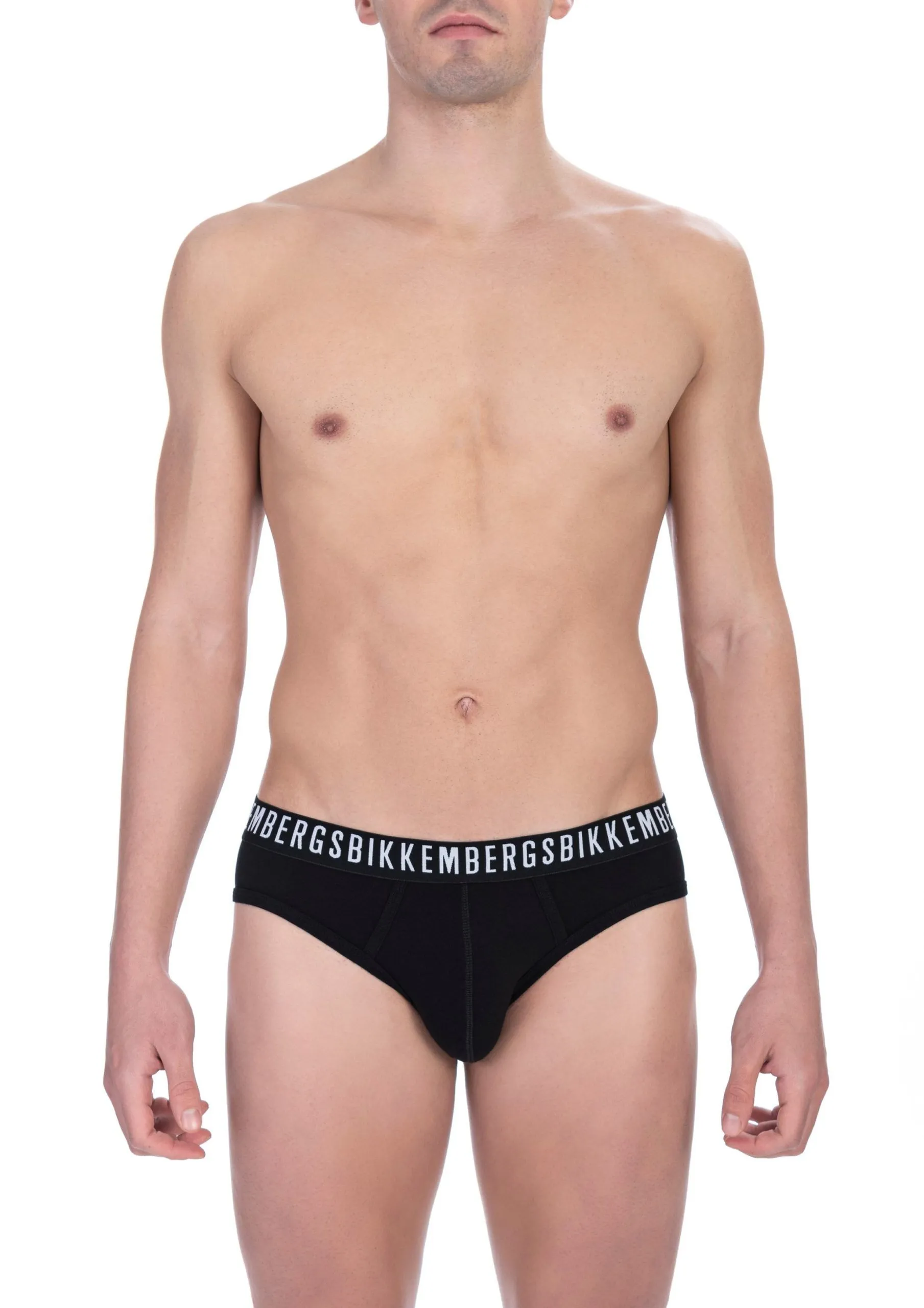 Bikkembergs Men's Sleek Black Bi-Pack Briefs for Men