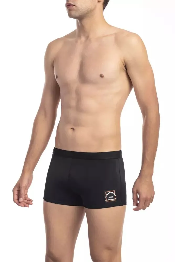Karl Lagerfeld Men's Elegant Monochrome Trunk with Logo Detail
