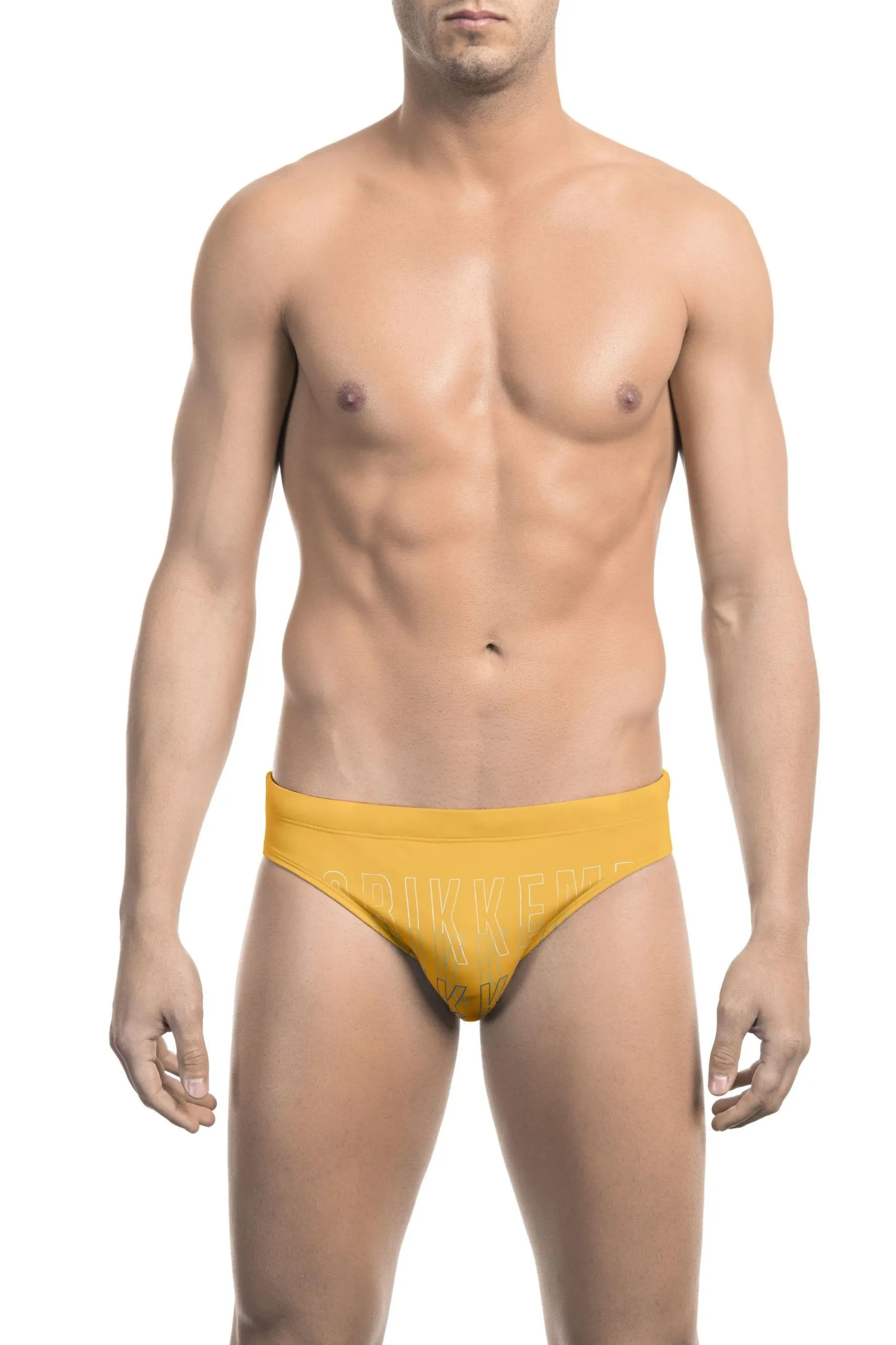 Bikkembergs Men's Vibrant Yellow Degradé Print Speedo