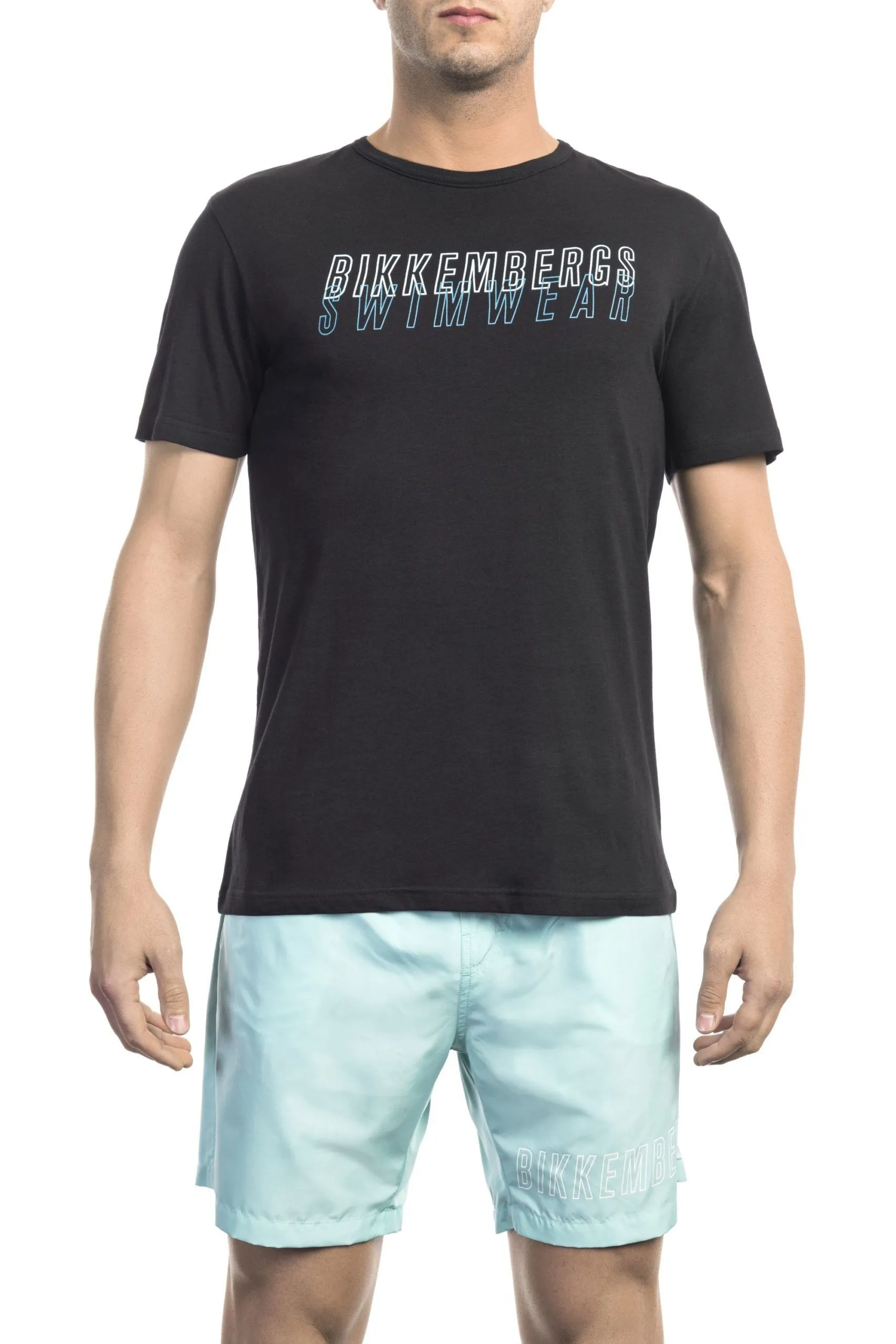 Bikkembergs Men's Sleek Black Cotton Tee with Signature Print