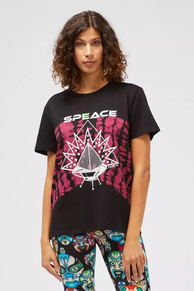 Custo Barcelona Women's Chic Graphic Print Cotton T-Shirt - Black