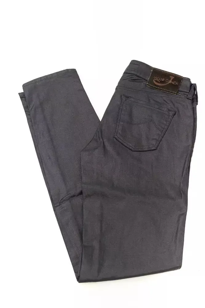 Jacob Cohen Women's Chic Slim-Fit Gray Pony Skin Label Jeans