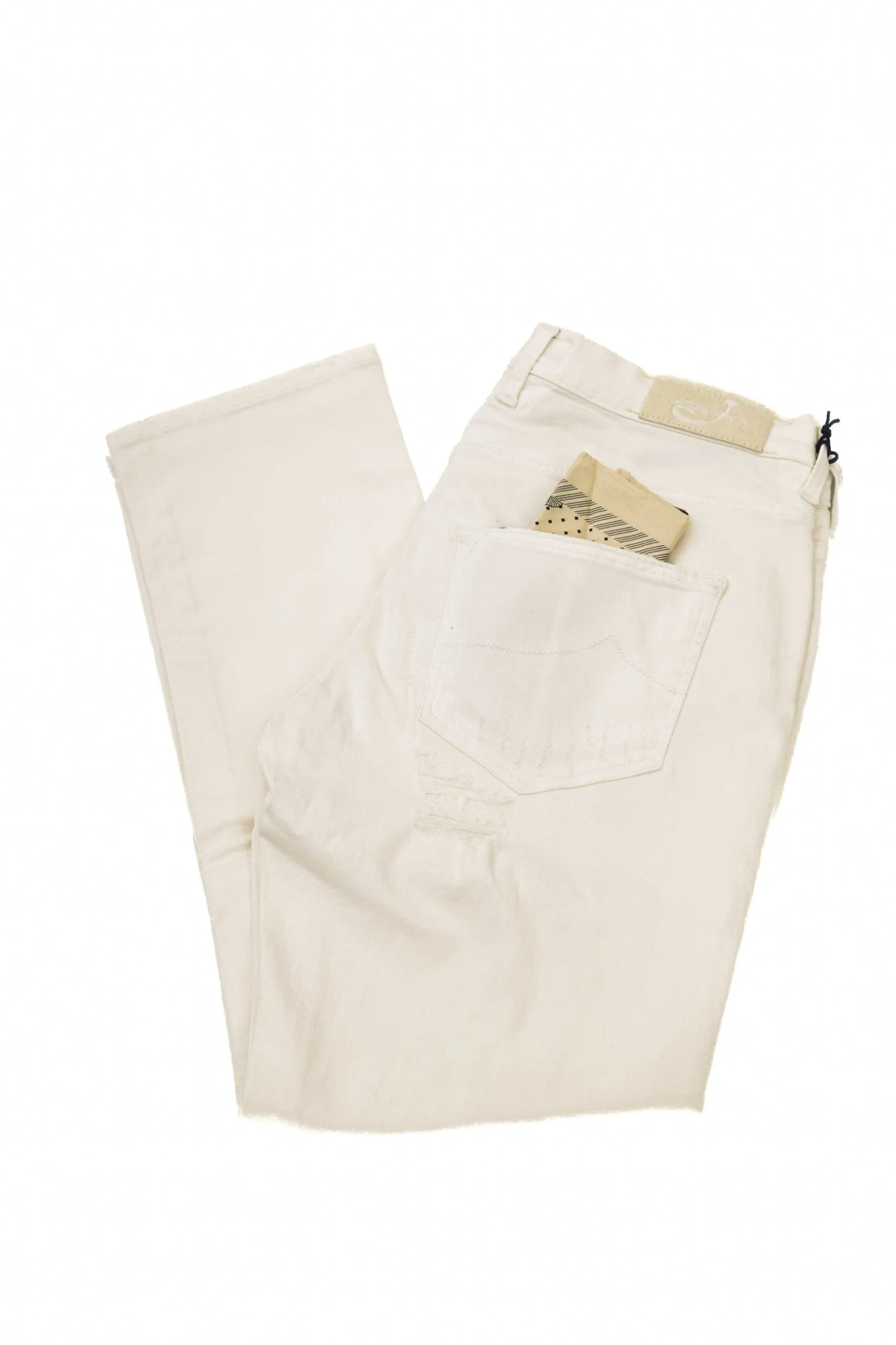 Jacob Cohen Women's Elegant White Straight Leg Jeans with Chic Detailing