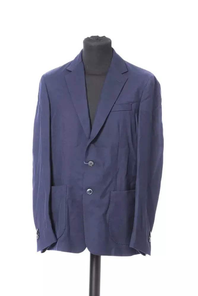 Jacob Cohen Men's Elegant Slim Cut Blue Fabric Jacket