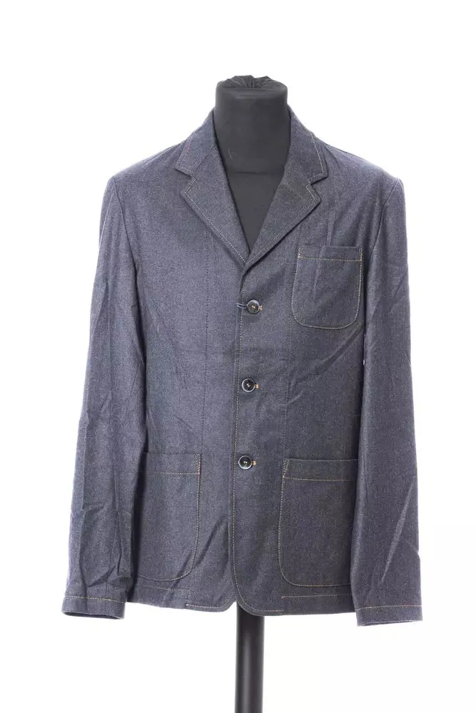 Jacob Cohen Men's Svelte Blue Denim Jacket with Front Pockets