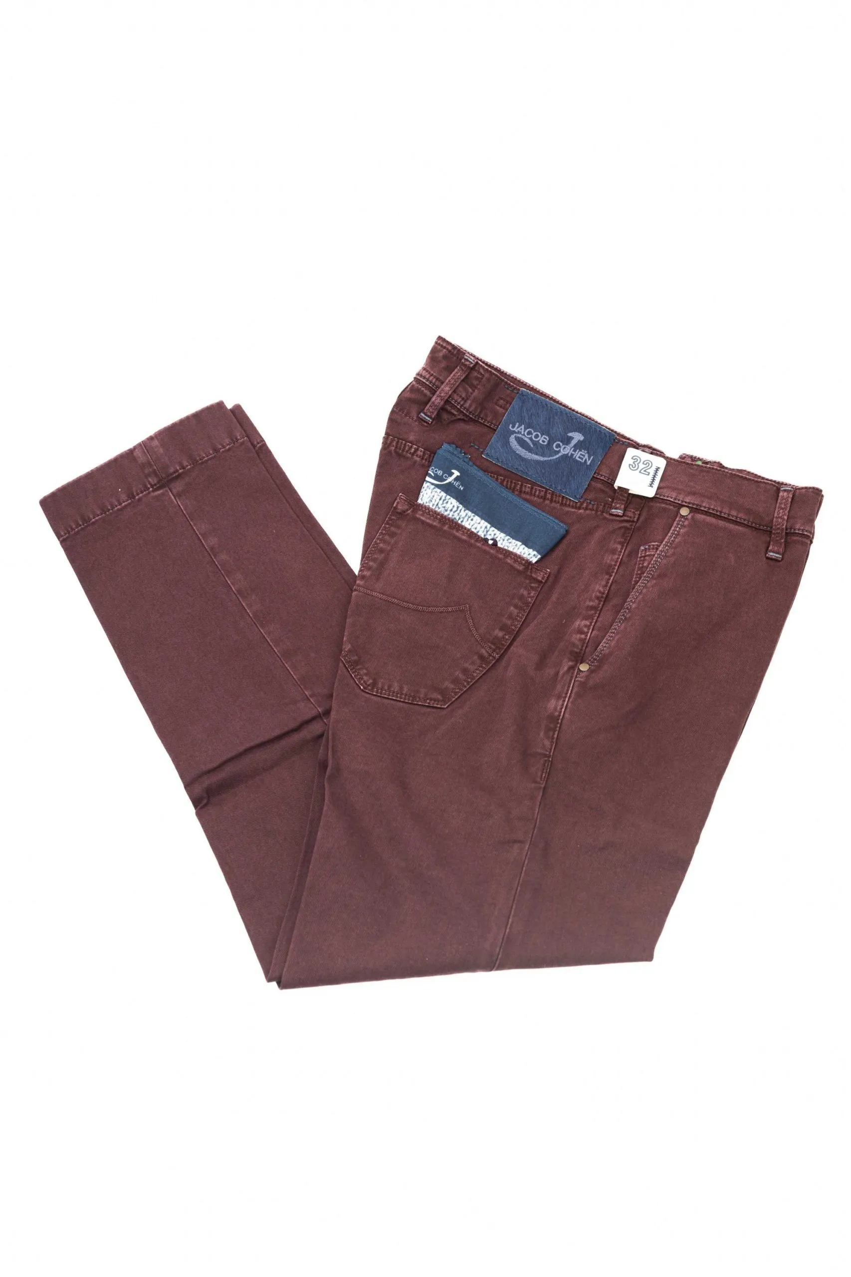 Jacob Cohen Men's Elegant Burgundy Chino Model Jeans