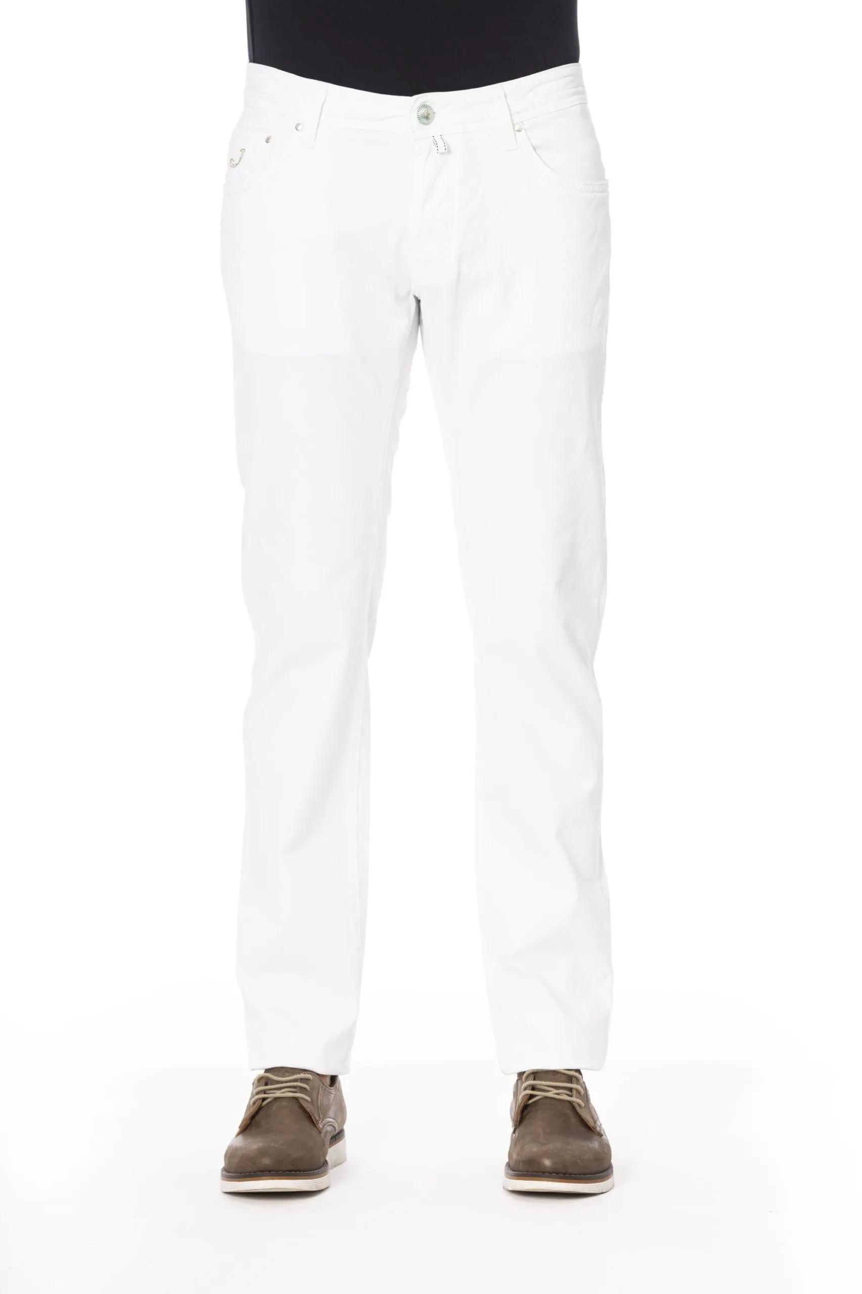 Jacob Cohen Men's Chic White Pony Skin Label Jeans