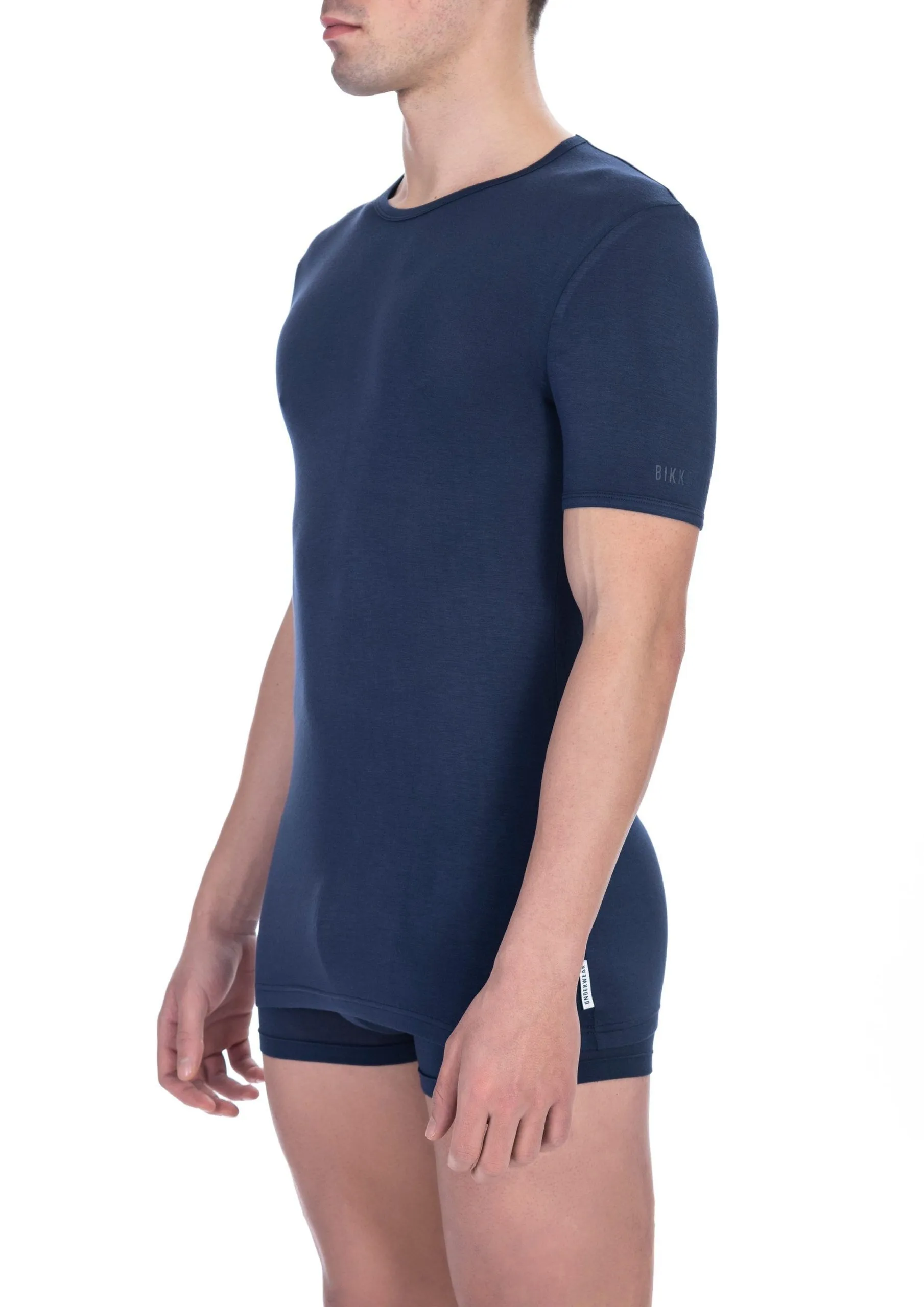 Bikkembergs Men's Sleek Crew Neck Tee in Vibrant Blue
