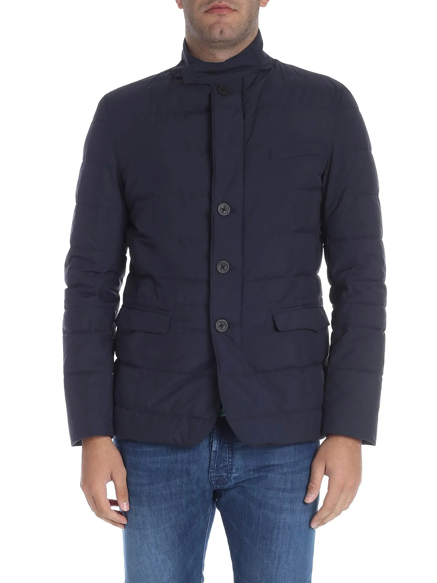 Herno Men's Elegant Blue Goose Down Jacket
