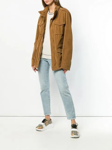Herno Women's Velvet Cotton Hooded Multipocket Jacket