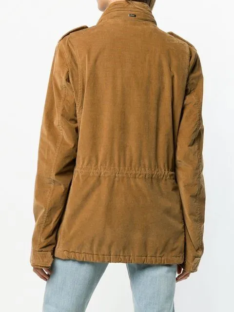 Herno Women's Velvet Cotton Hooded Multipocket Jacket