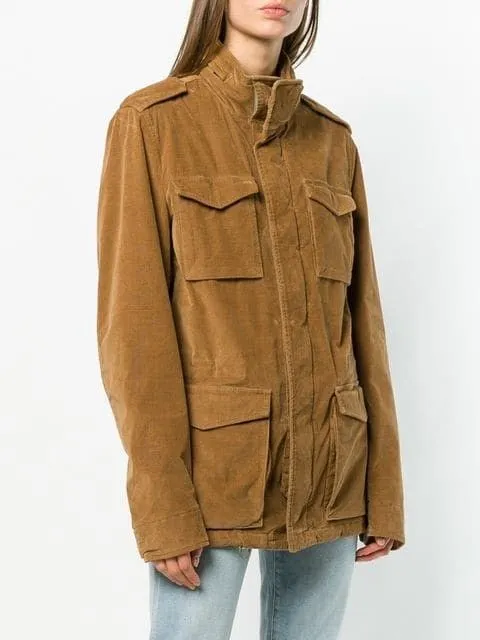 Herno Women's Velvet Cotton Hooded Multipocket Jacket