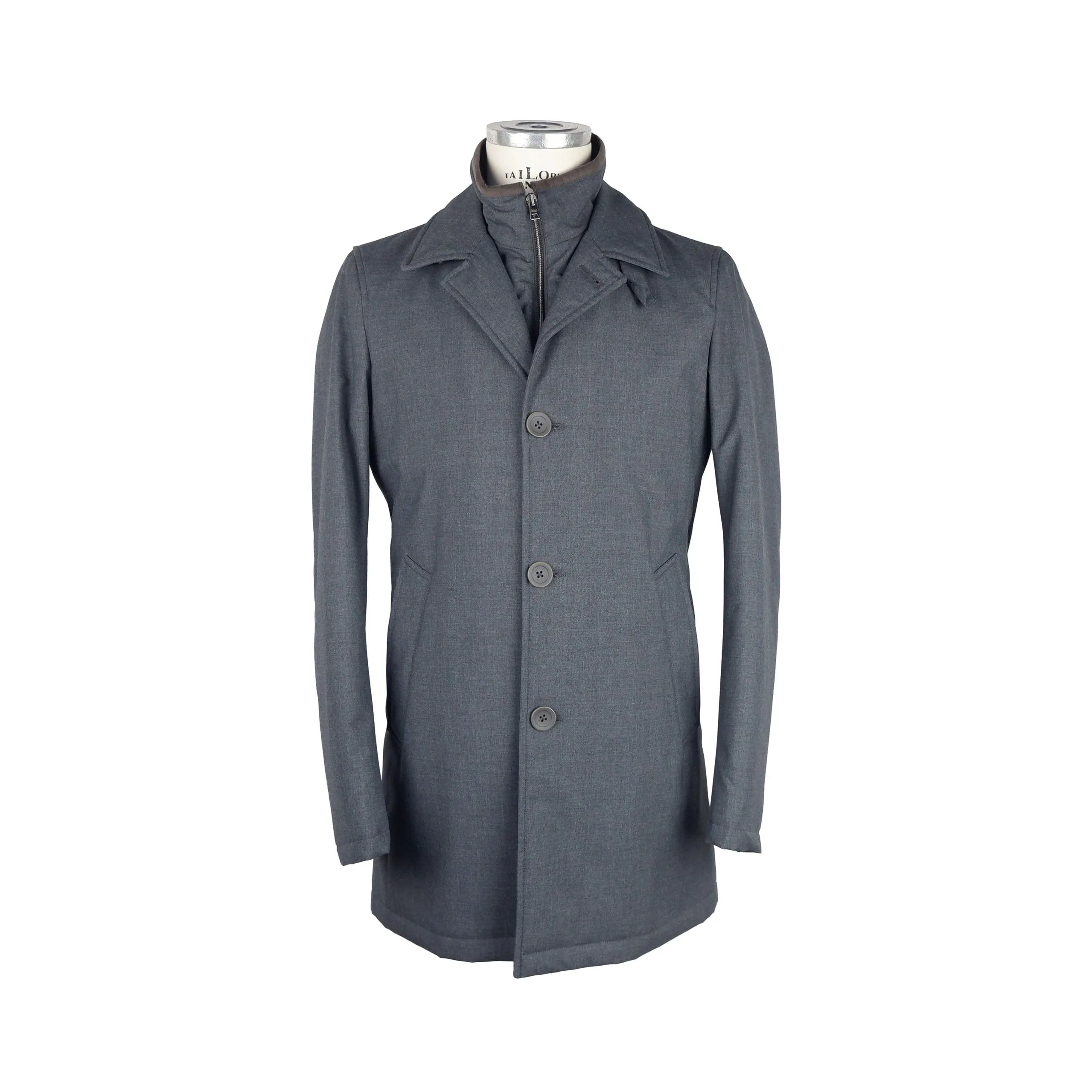 Herno Men's Elegant Gray Jacket with Removable Padding