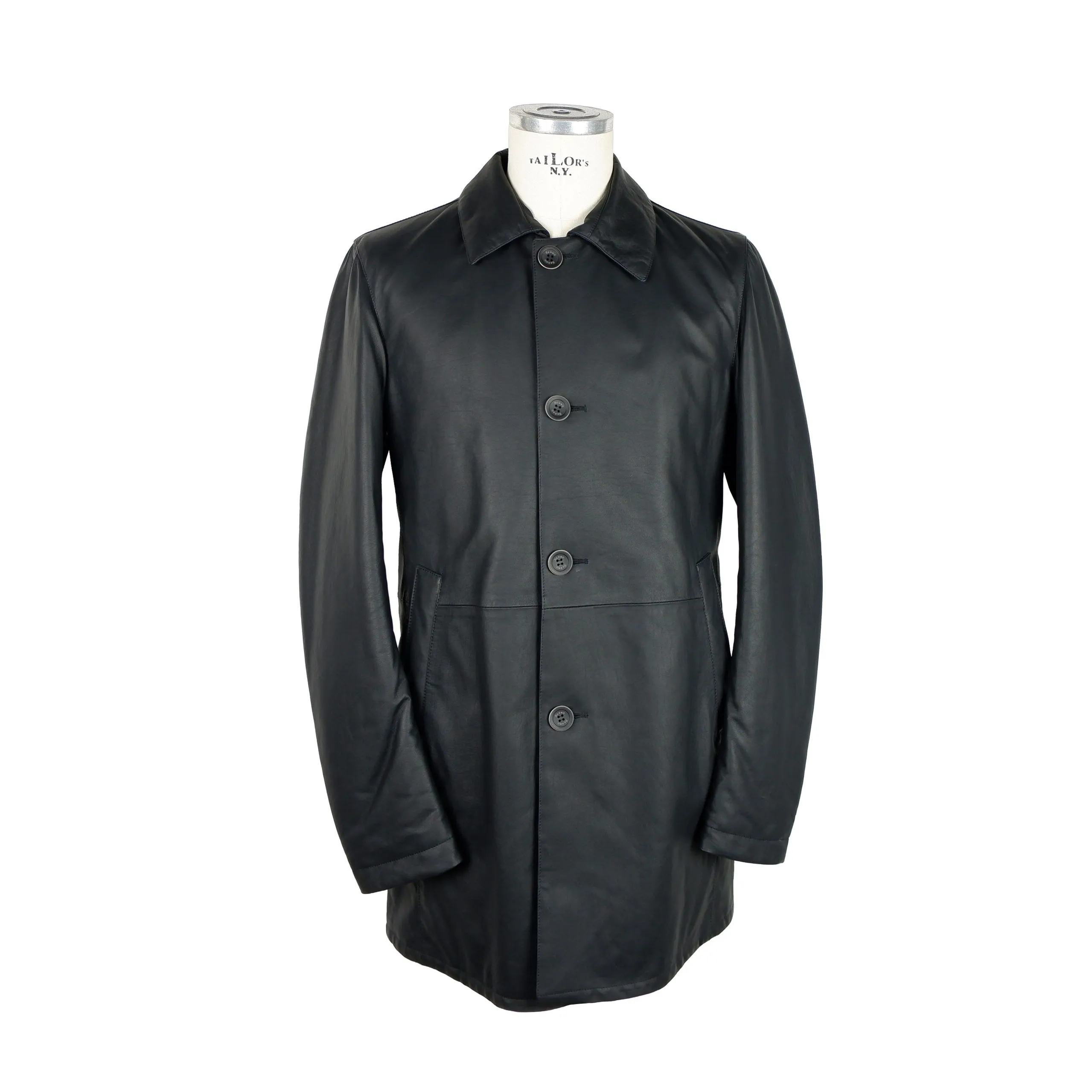 Herno Men's Timeless Leather Button-Up Jacket