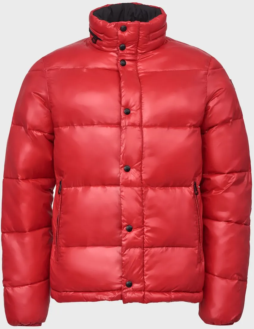 Fred Mello Men's Mens Red Hooded Down Jacket