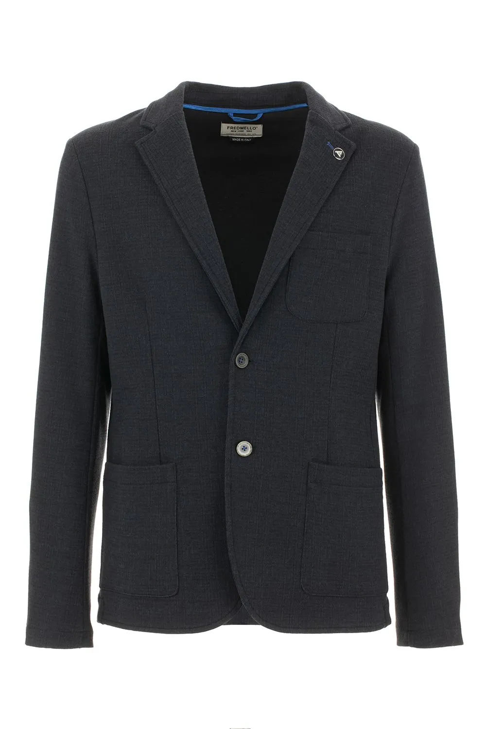 Fred Mello Men's Elegant Blue Blazer with Classic Tailoring