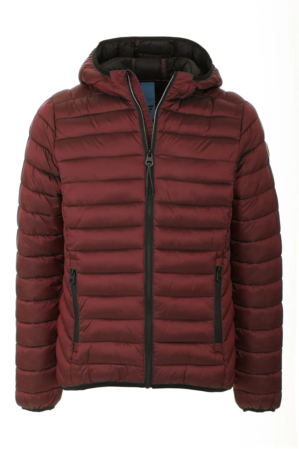 Fred Mello Men's Quilted Hooded Red Jacket with Zip Pockets