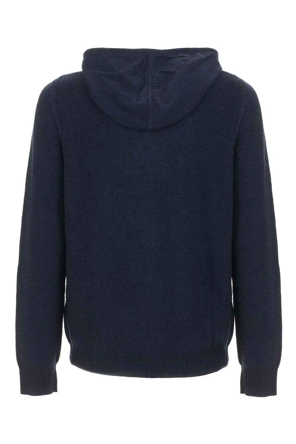 Fred Mello Men's Cozy Wool Blend Zip Hoodie Sweater in Blue