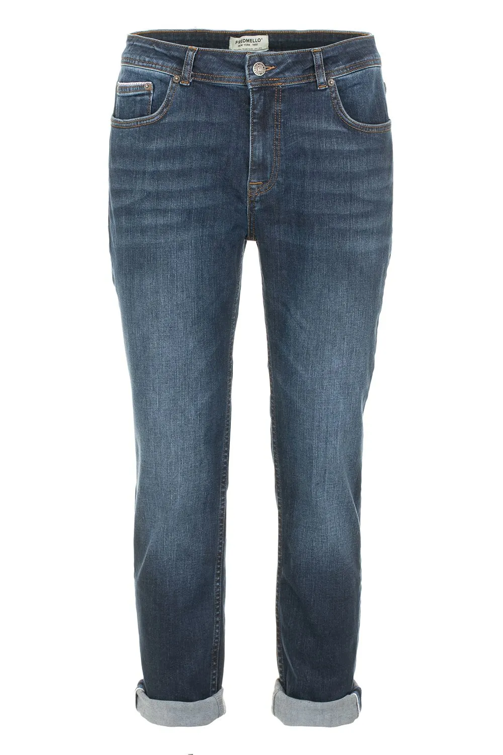 Fred Mello Men's Sleek Dark Blue Denim for Men