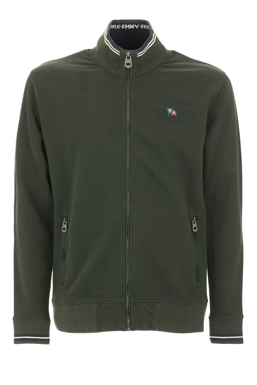 Fred Mello Men's Classic Green Cotton Jacket with Logo