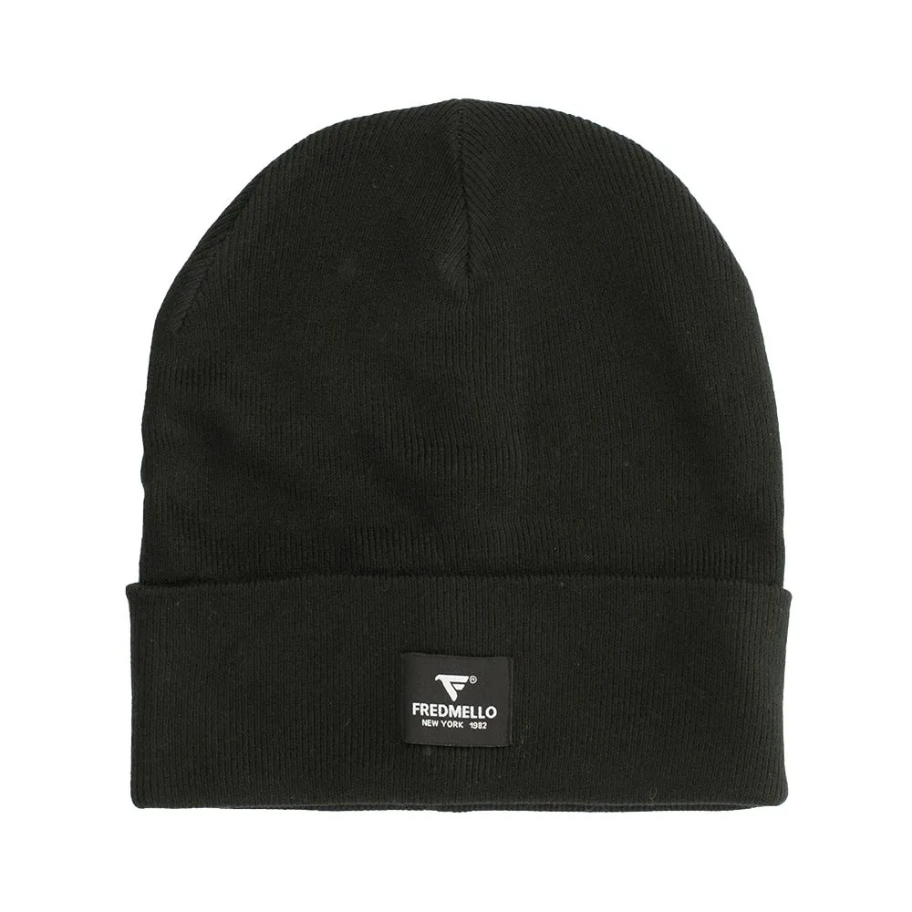 Fred Mello Elegant Black Acrylic Men's Cap