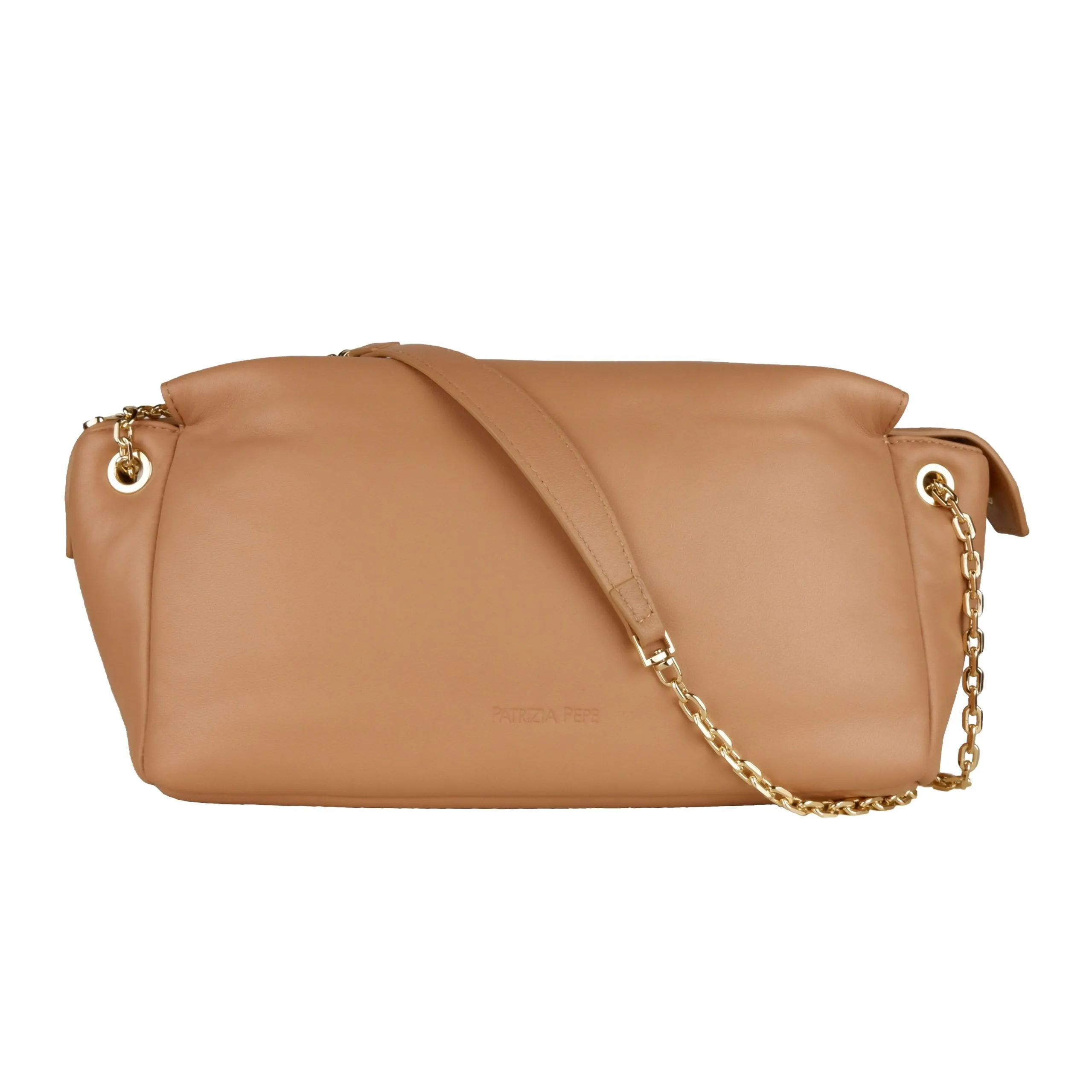 Patrizia Pepe Women's Elegant Beige Calfskin Shoulder Bag