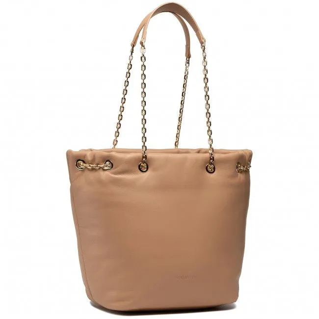 Patrizia Pepe Women's Elegant Beige Italian Leather Handbag