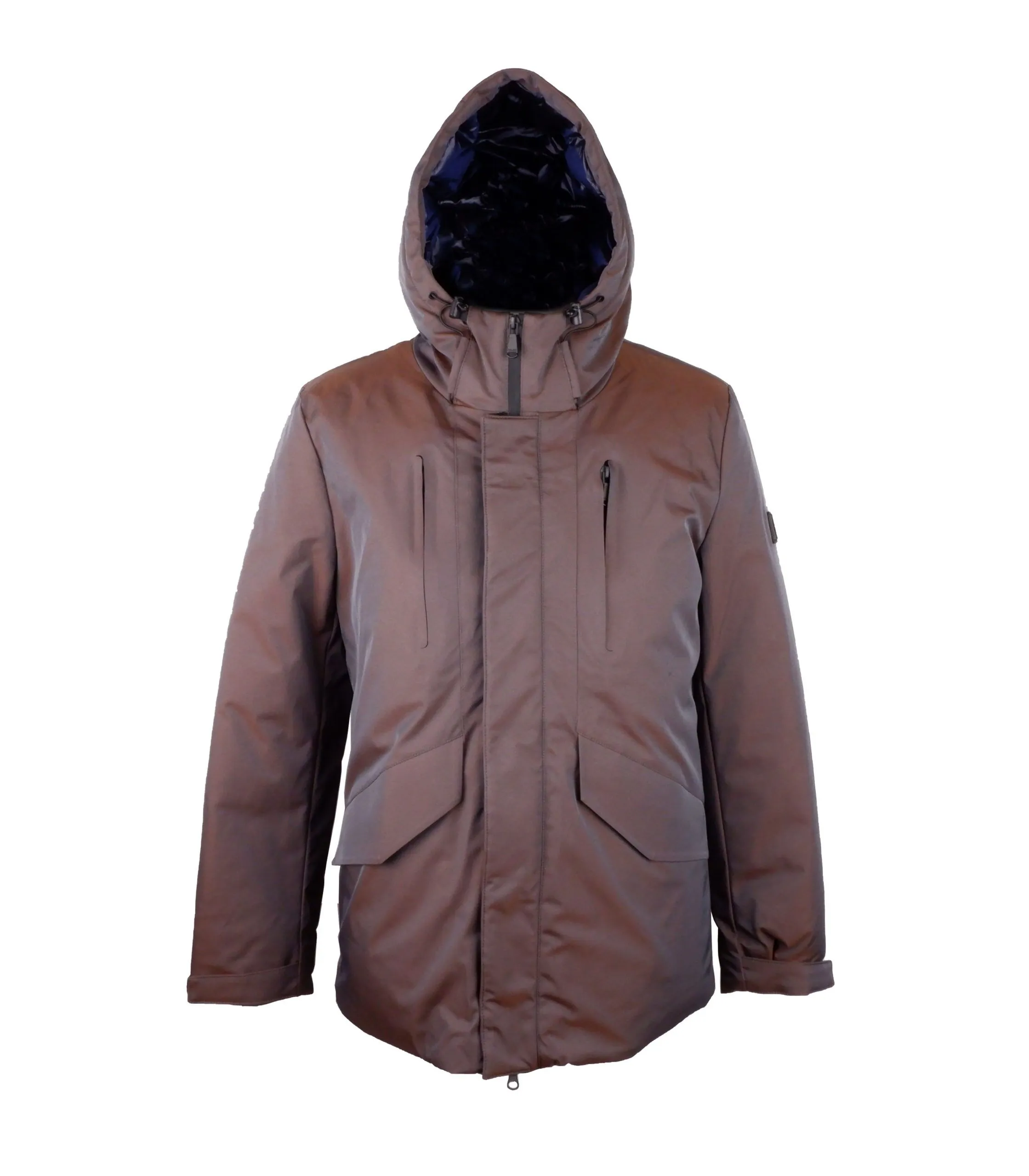 Yes Zee Men's Chic Hooded Jacket in Grey with Amber Shades