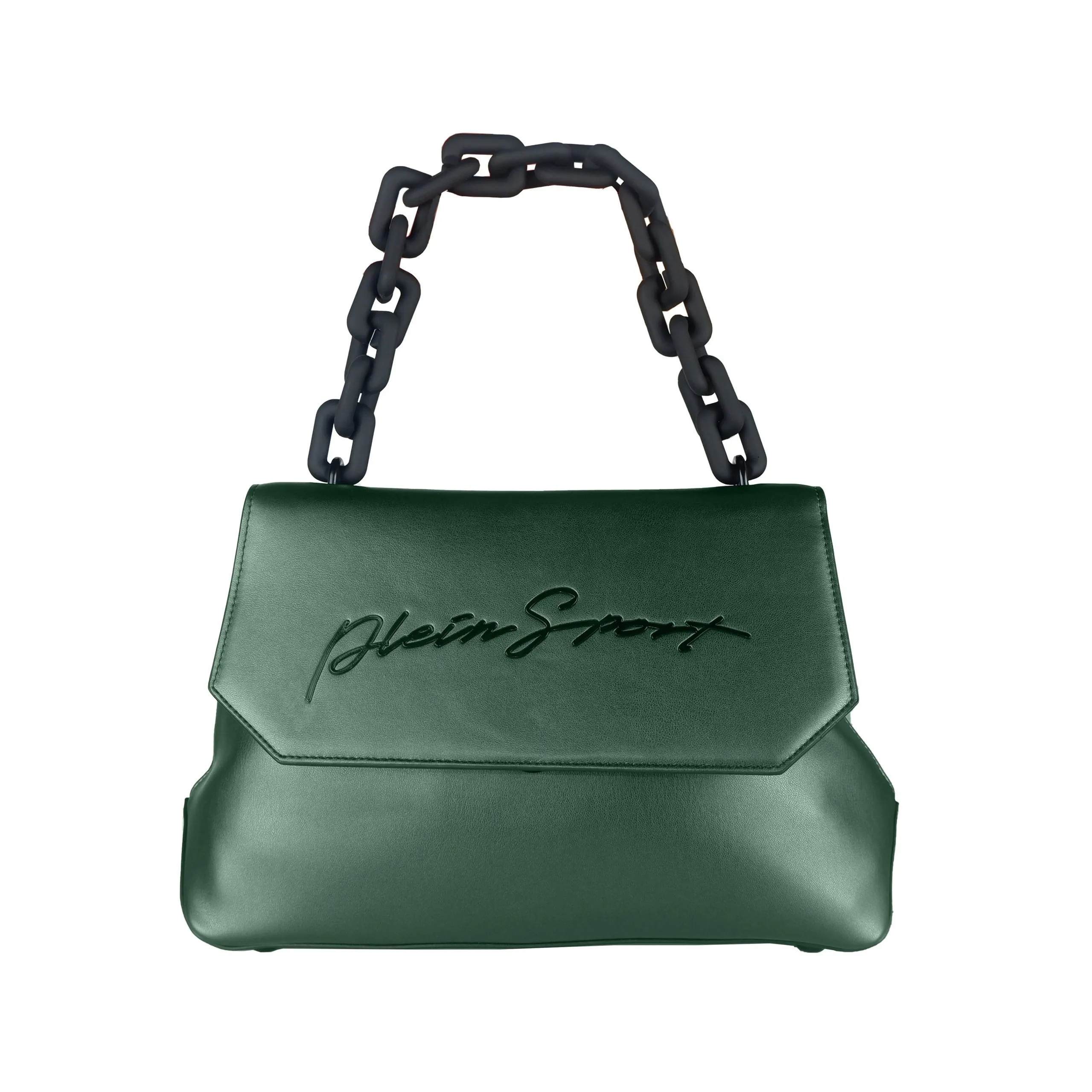 Plein Sport Women's Stylish Green Handbag with Removable Crossbelt