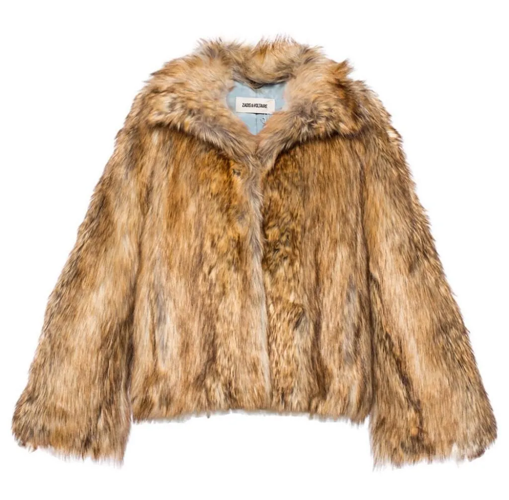 Zadig & Voltaire Women's Eco Luxe Brown Faux Fur Jacket
